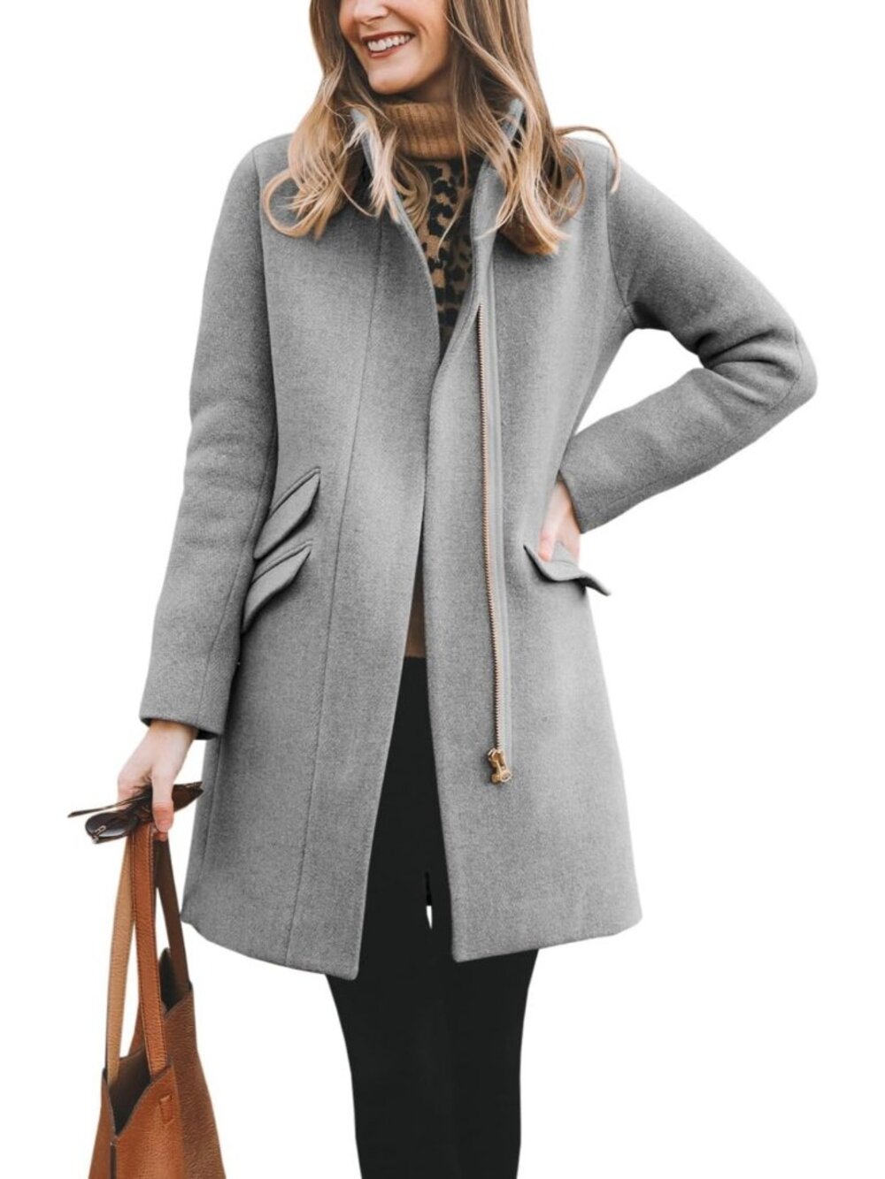 Chic Women's Long Wool Blend Peacoat - Stylish Winter Outerwear for Cold Weather